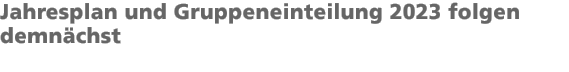 Jahresplan und Gruppeneinteilung 2020